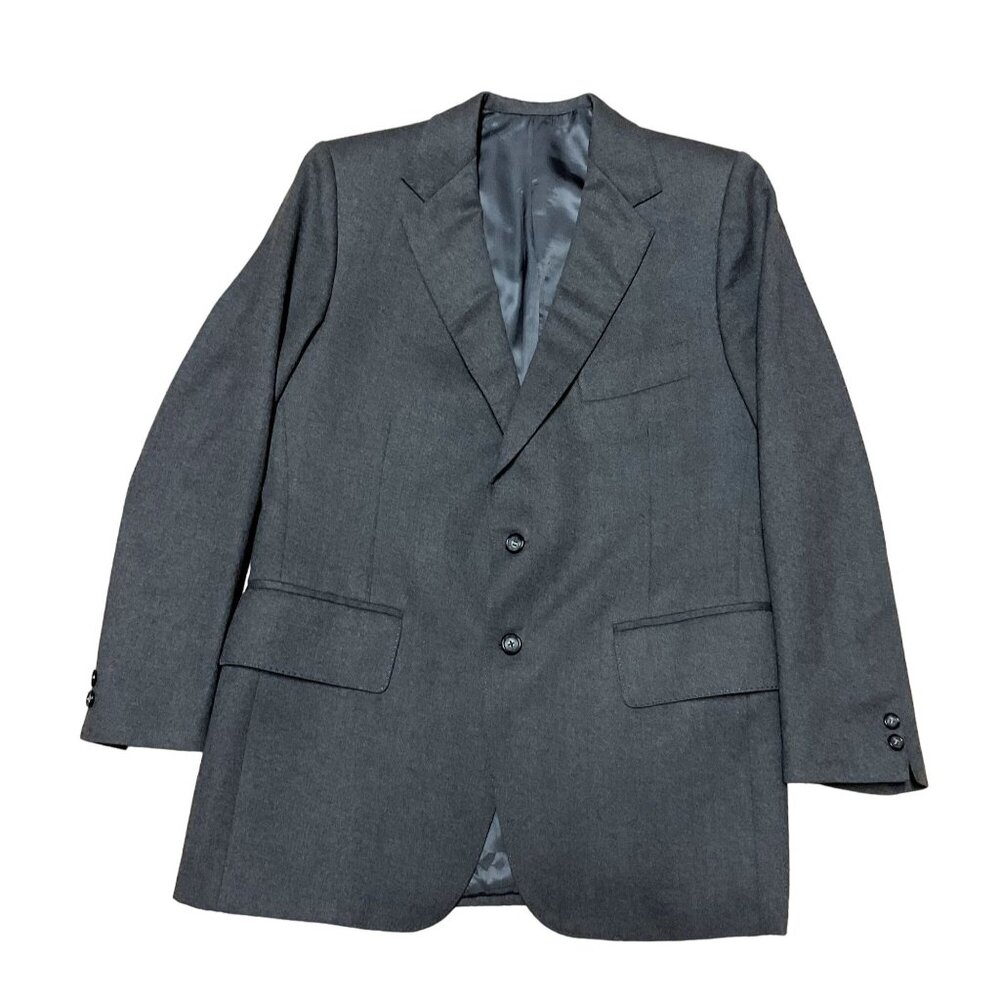 Vtg Giorgio Beverly Hills Sport Coat 42R Gray 2 Button Fully Lined Strtd Mens